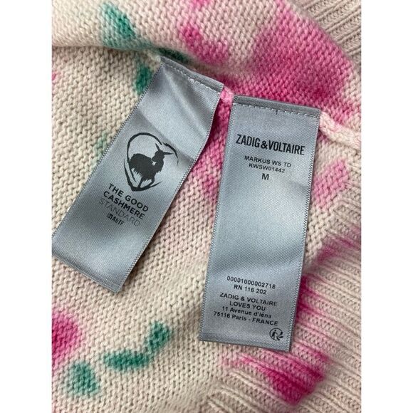 Zadig and Voltaire Markus Cashmere pink tie dye sweater - Picture 10 of 11